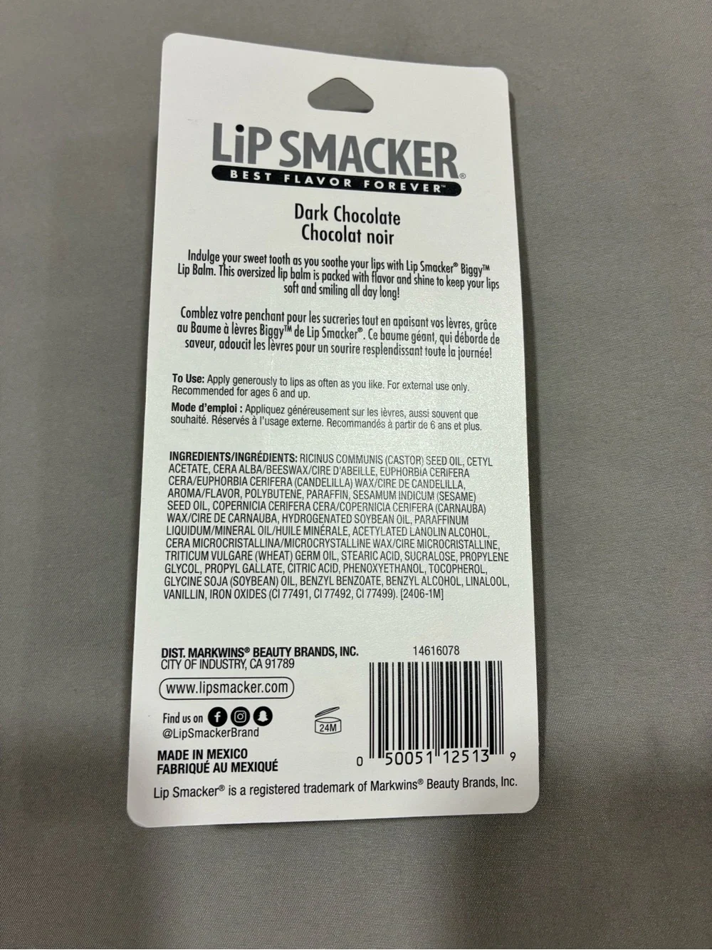 LIP SMACKER Biggy Best Flavor DARK CHOCOLATE 0.6oz Best Flavor Forever